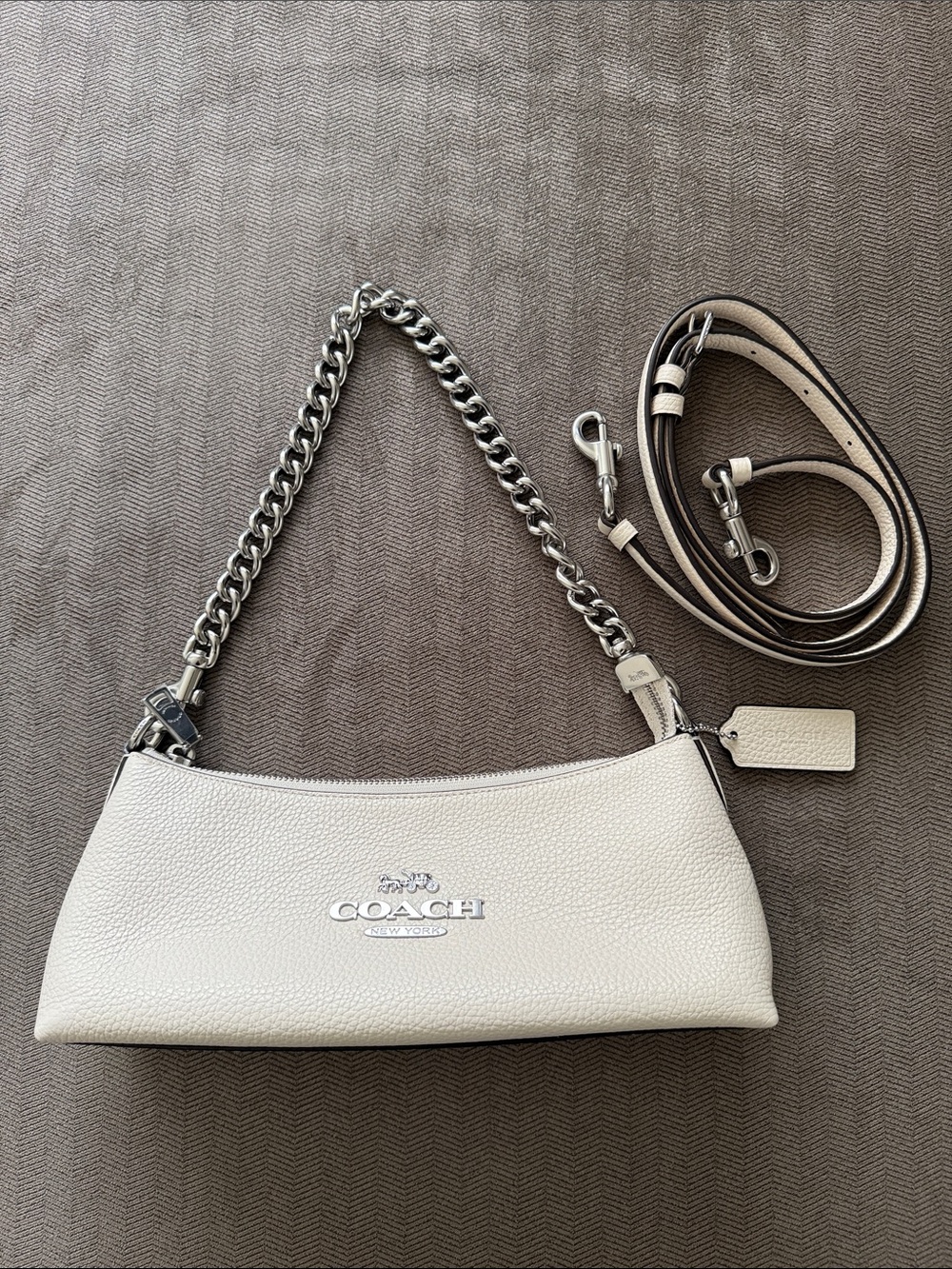 COACH Charlotte Chalk Pebbled Leather Bag - NEW!